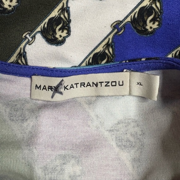 EUC Mary Katrantzou- Colorful Striped Lion and Leopard Dress. Size XL - Picture 3 of 6